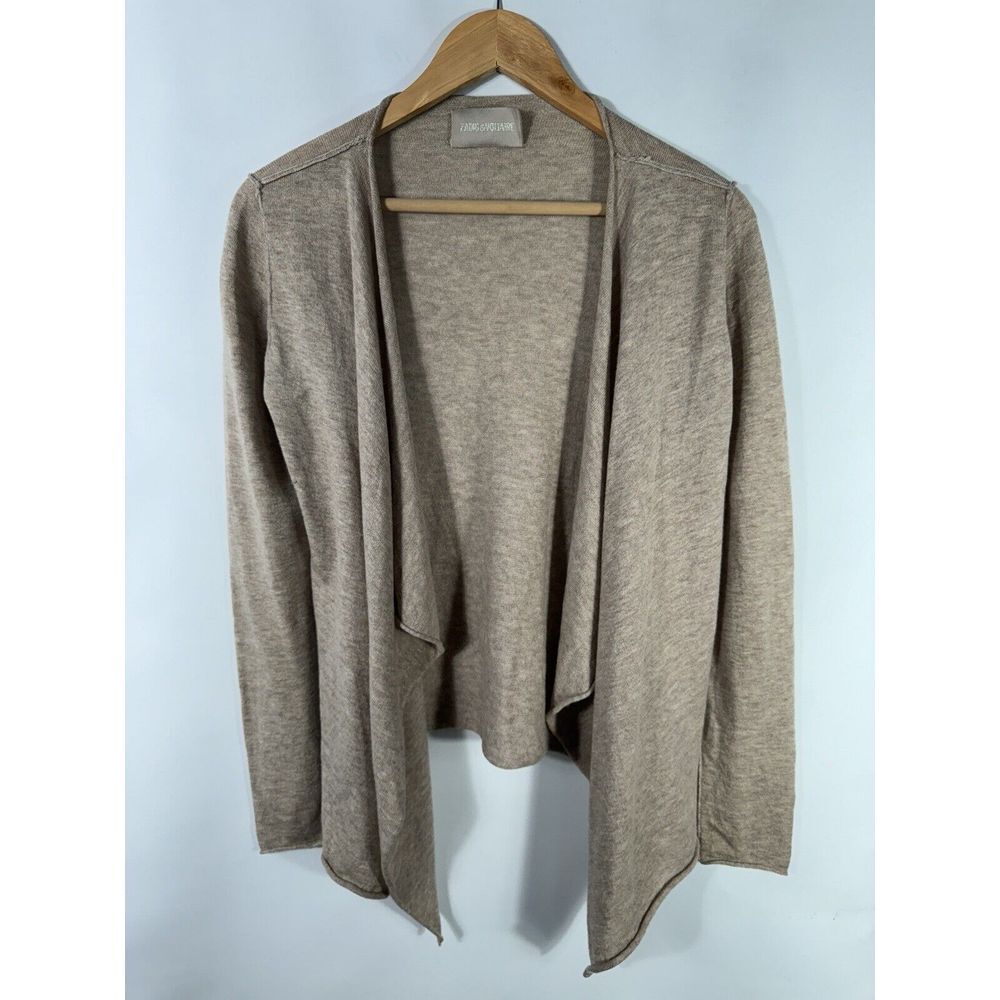 Zadig & Voltaire Women's Small‎ Beige Wool Cashmere Blend Open Front Cardigan